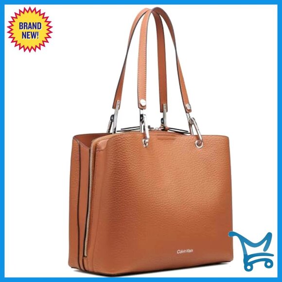 Stylish Navy Blue Tote Trio - Momkindness Vegan Leather Triple Compartment Tote with Interior Pockets